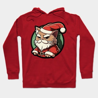 Grumpy Looking Santa Cat Hoodie